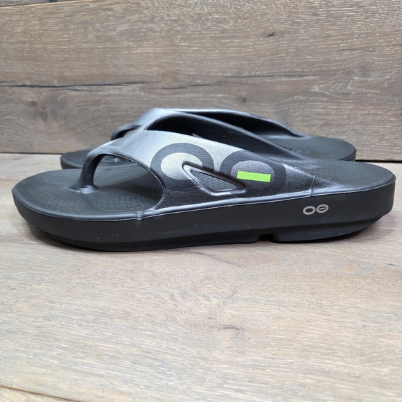 OOFOS OOriginal Sport Flip Flop Black Gray Graphite Men's - Picture 1 of 14